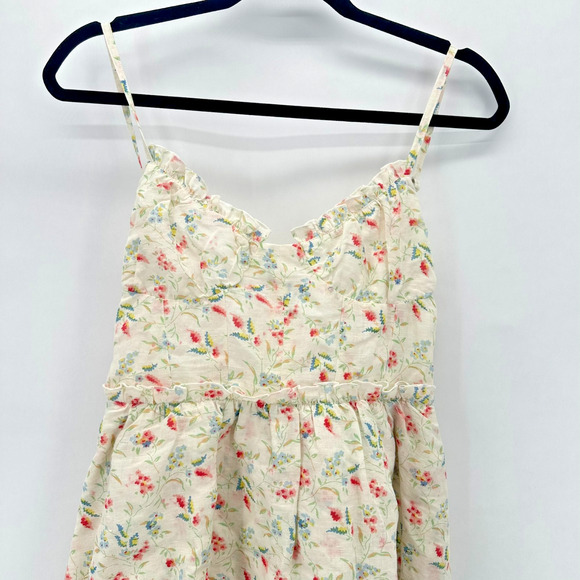 NEW Winston White Francesca Mini Dress Floral Size S Ivory Cottage Boho Babydoll - Picture 2 of 10